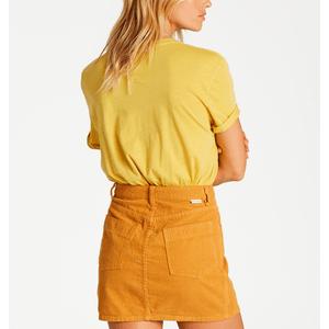 Falda Mujer Good Life Cord Amarillo Billabong