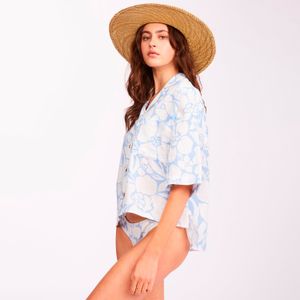 Blusa Manga Corta Mujer All Good J Wvtp Rad Celeste Billabong