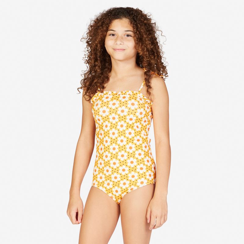 Traje de Niña Girls' Cant Wait One-Piece Swimsuit Amarillo Billabong- Chile