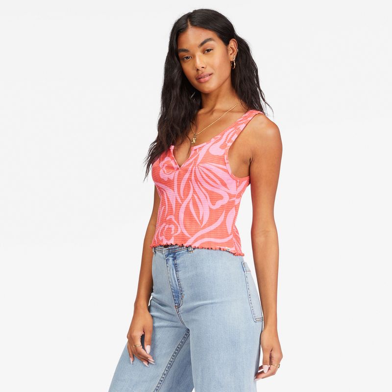 Polera Mujer Notch Knit Tank Top