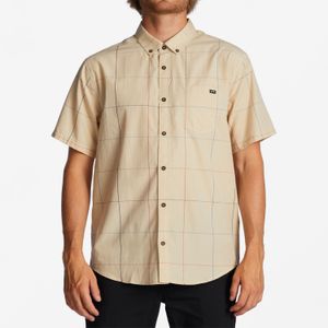 Camisa Hombre All Day Plaid Short Sleeve Shirt Beige Billabong