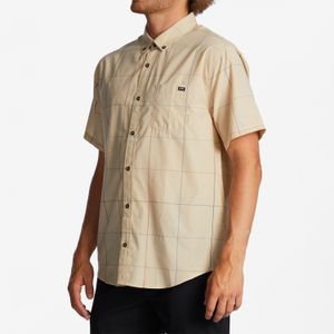 Camisa Hombre All Day Plaid Short Sleeve Shirt Beige Billabong