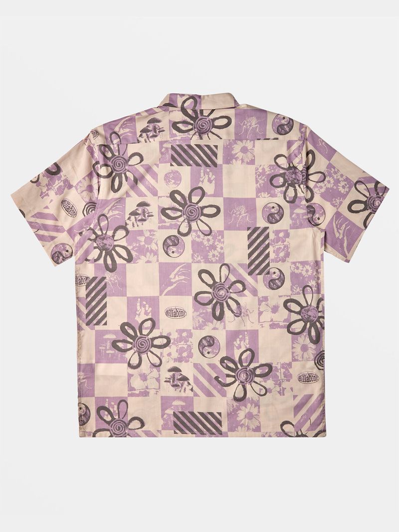 Camisa Manga Corta Hombre Double Vision Purple Flowers Billabong