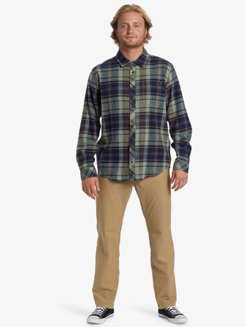 Camisa-Franela-Manga-Larga-Hombre-Coastline-Verde-Billabong