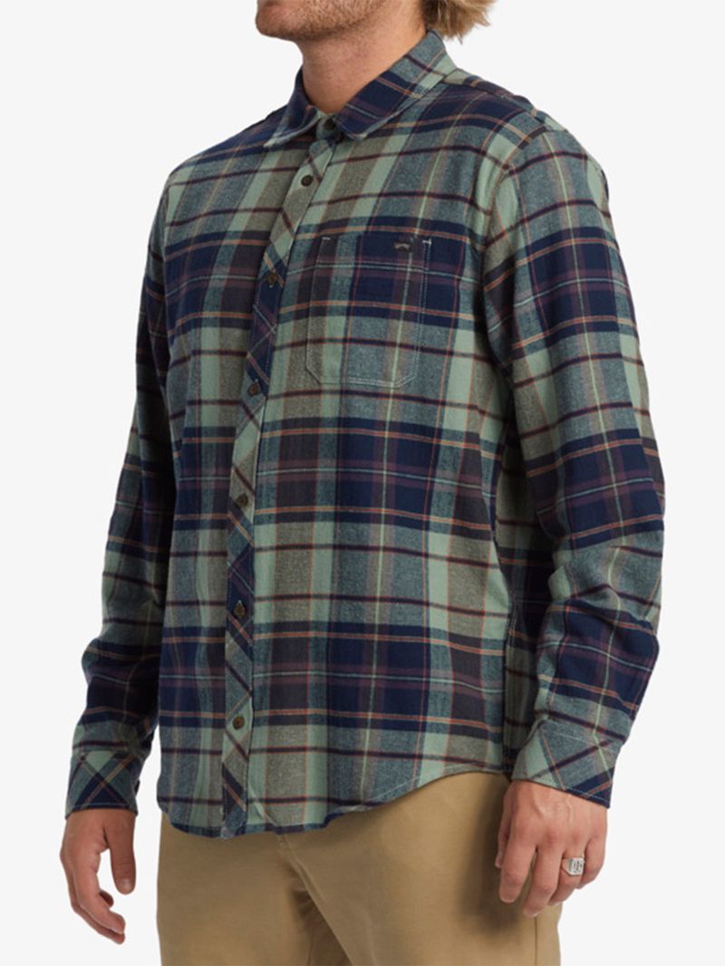 Camisa-Franela-Manga-Larga-Hombre-Coastline-Verde-Billabong