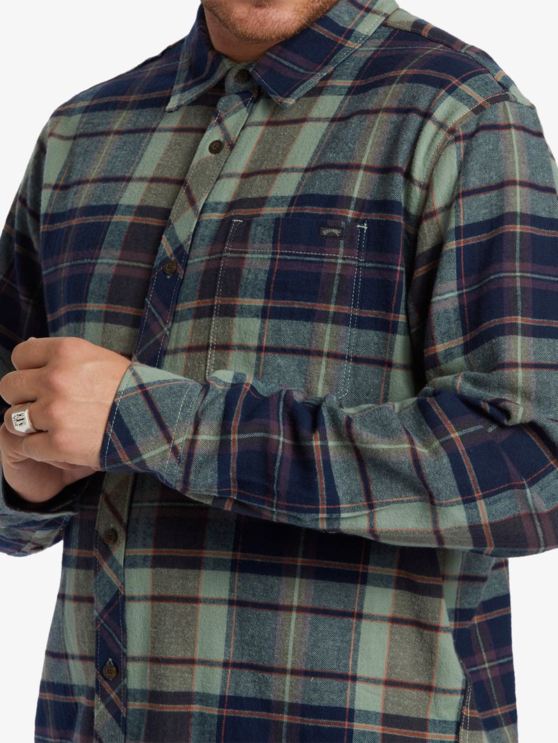 Camisa-Franela-Manga-Larga-Hombre-Coastline-Verde-Billabong