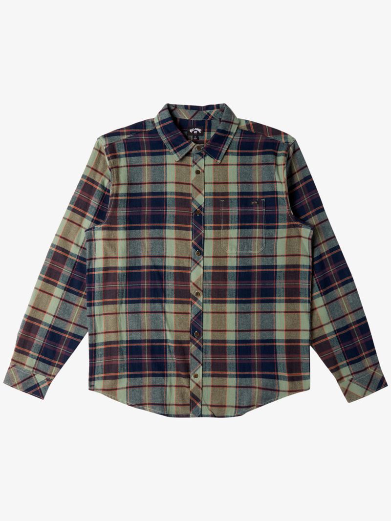Camisa-Franela-Manga-Larga-Hombre-Coastline-Verde-Billabong