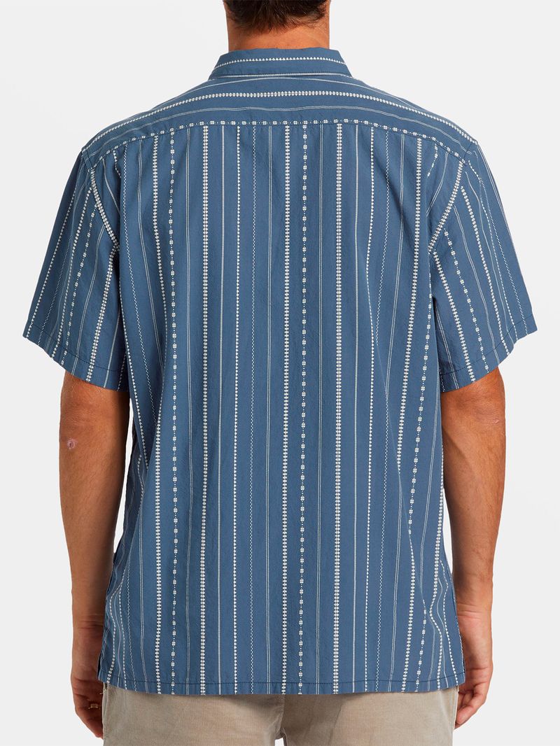 Camisa-Manga-Corta-Hombre-Sundays-Jacquard-Azul-Billabong