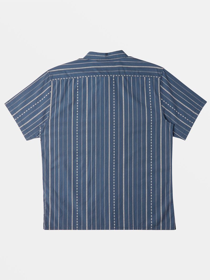 Camisa-Manga-Corta-Hombre-Sundays-Jacquard-Azul-Billabong