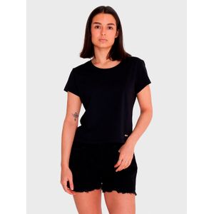 Polera Manga Corta Mujer Essential Crop Negra Billabong