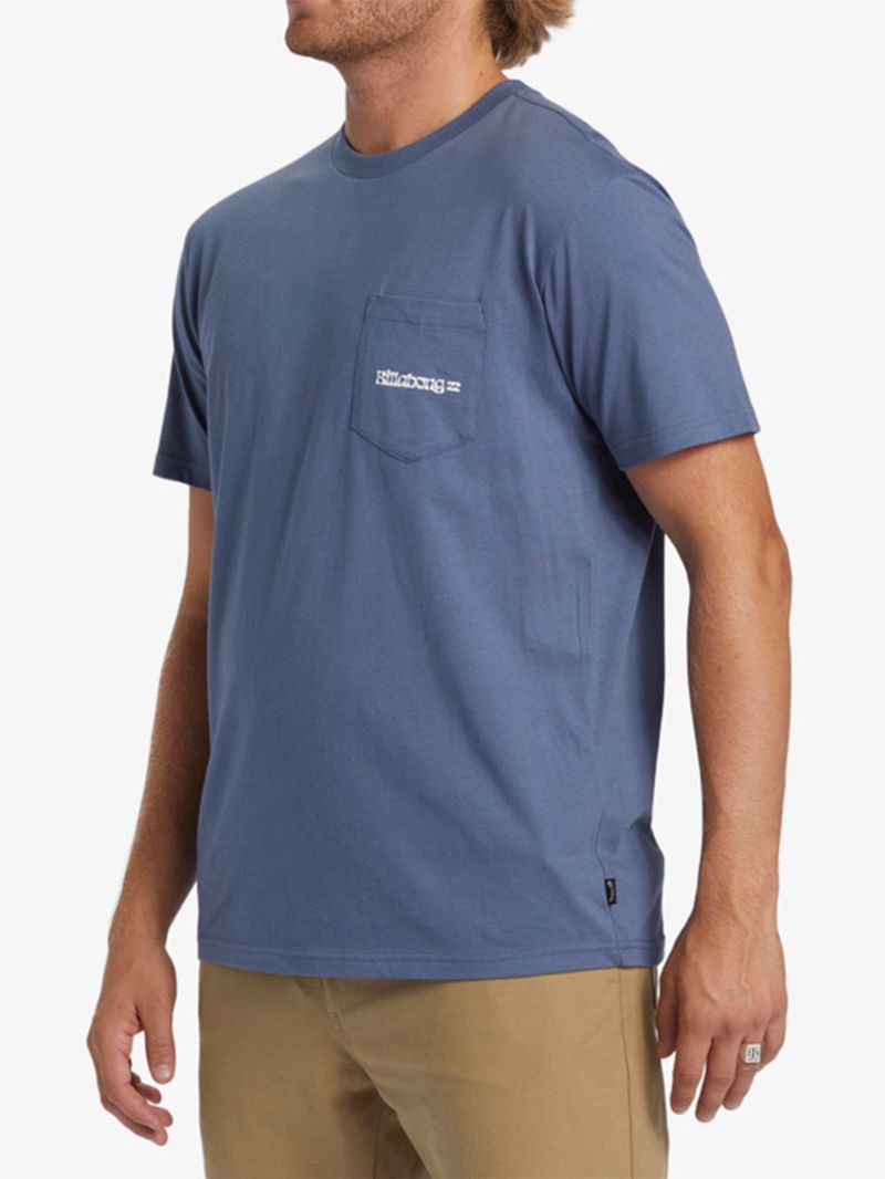 Polera-Hombre-Funghi-pocket-Azul-Billabong