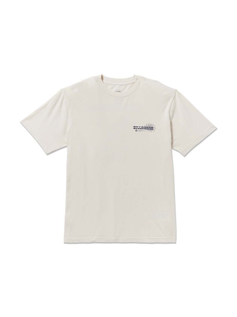 Polera m/c Hombre Single fin premium Blanco Billabong