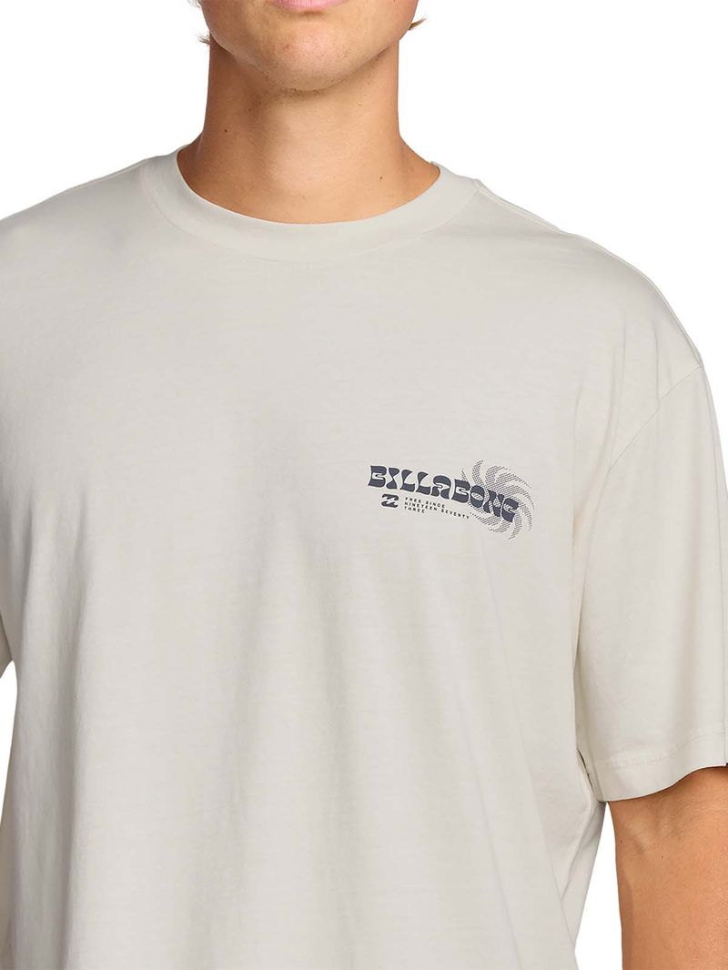 Polera m/c Hombre Single fin premium Blanco Billabong