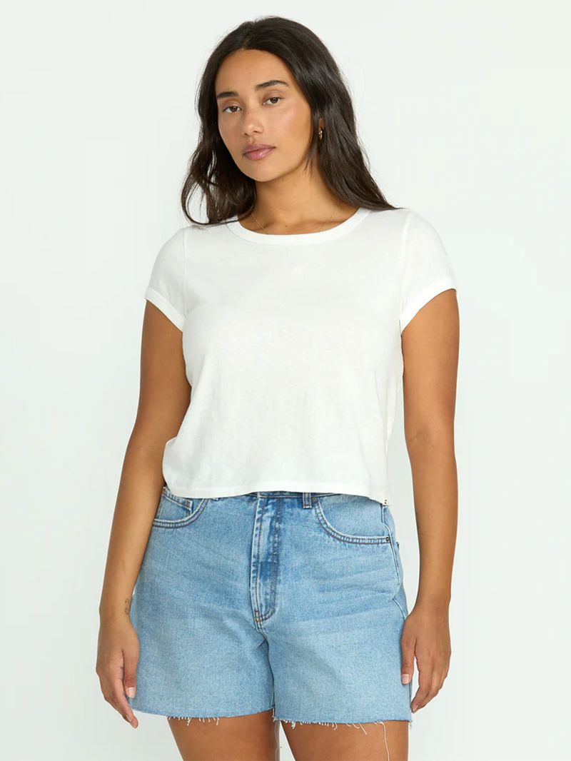 Polera Manga Corta Mujer Daily Blanca Billabong