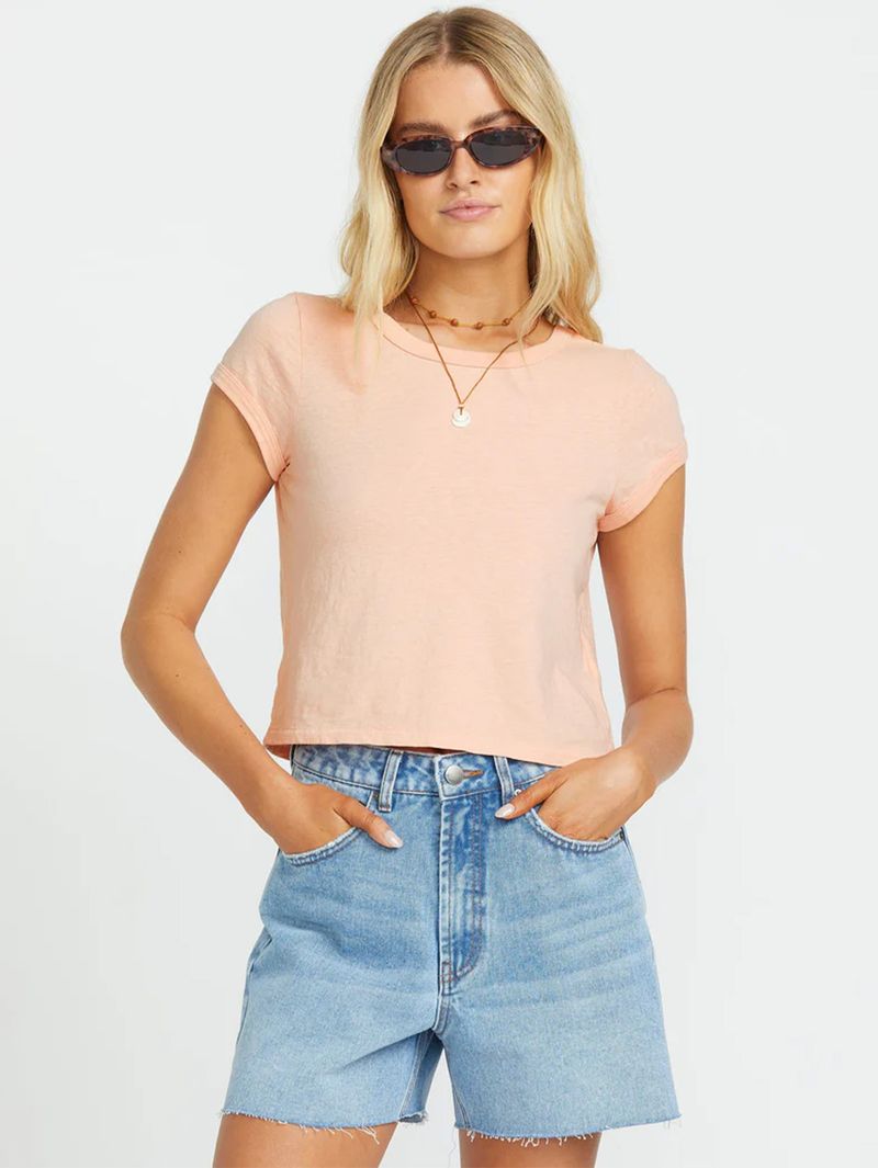 Polera Manga Corta Mujer Daily Peach Billabong