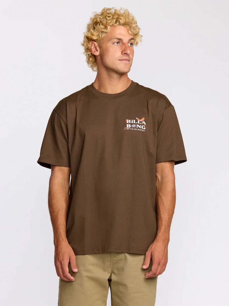 Polera Manga Corta Hombre Land To Sea Regular Café Billabong