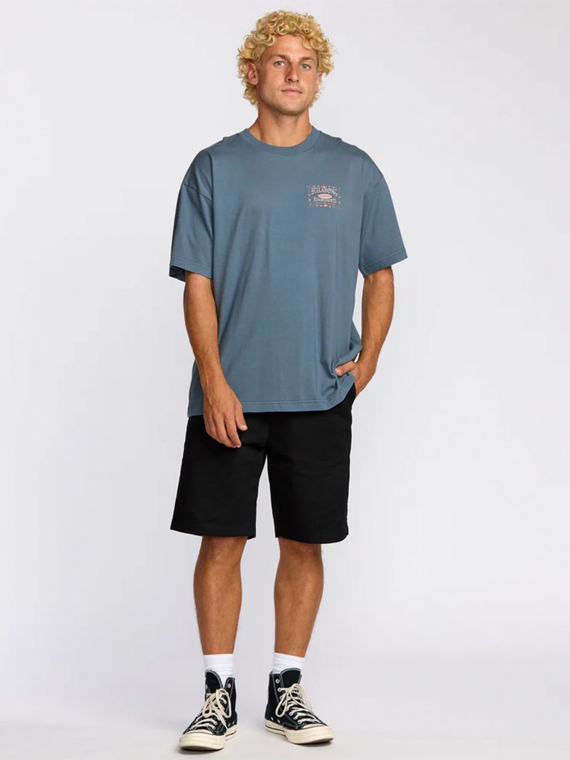 Polera Manga Corta Hombre Double Spread Dg SS Azul Billabong