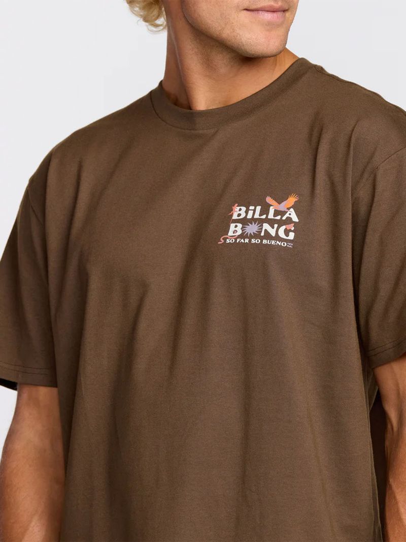 Polera Manga Corta Hombre Land To Sea Regular Café Billabong