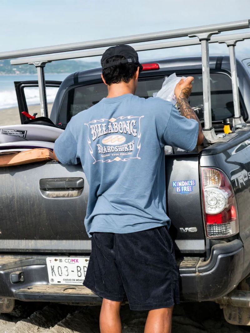 Polera Manga Corta Hombre Double Spread Dg SS Azul Billabong