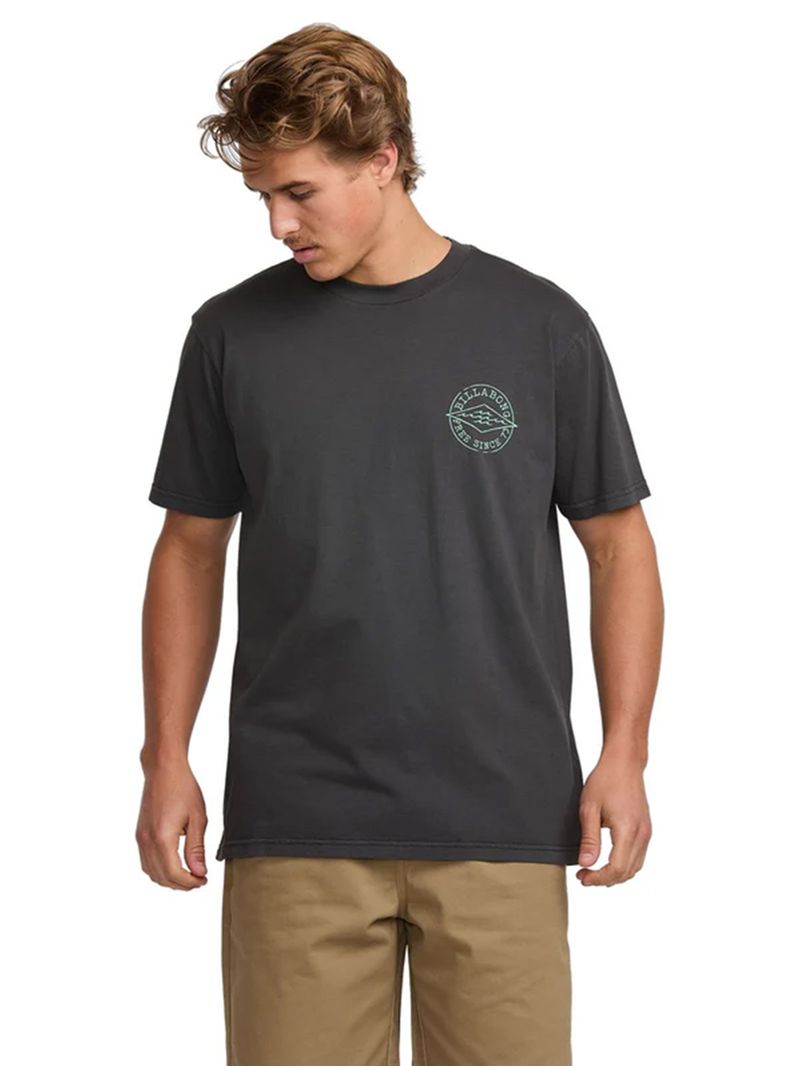 Polera Manga Corta Hombre Big Dave Premium Negra Billabong